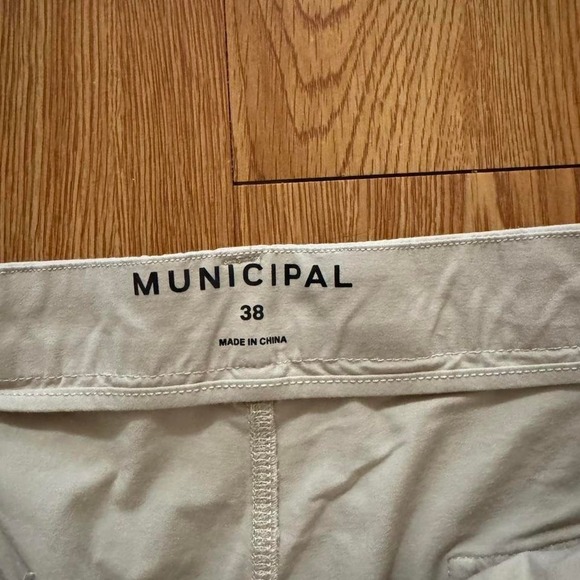 Municipal Pants Mark‎ Wahlberg Preppy Chino Brown Casual Stretch Size 38 38x31 - Picture 4 of 6